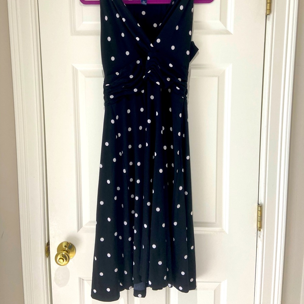 Large Black and white polka dot dress by Chaps. Worn one time.